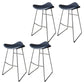 Contemporary Faux Leather Armless Bar Stools with Metal Base Blue 4 Piece Set Clearhalo 'Bar Furniture' 'Bar Stools' 'bar_stools' 'furn' 'furn_bar_stools' 'Furniture' 'Kitchen & Dining Furniture' 7815803