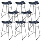 Contemporary Faux Leather Armless Bar Stools with Metal Base Blue 8 Piece Set Clearhalo 'Bar Furniture' 'Bar Stools' 'bar_stools' 'furn' 'furn_bar_stools' 'Furniture' 'Kitchen & Dining Furniture' 7815805