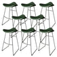 Contemporary Faux Leather Armless Bar Stools with Metal Base Green 8 Piece Set Clearhalo 'Bar Furniture' 'Bar Stools' 'bar_stools' 'furn' 'furn_bar_stools' 'Furniture' 'Kitchen & Dining Furniture' 7815810