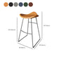 Contemporary Faux Leather Armless Bar Stools with Metal Base Clearhalo 'Bar Furniture' 'Bar Stools' 'bar_stools' 'furn' 'furn_bar_stools' 'Furniture' 'Kitchen & Dining Furniture' 7815821