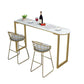 Contemporary Free Form Bar Table with Metal Base for Living Room