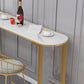 Contemporary Free Form Bar Table with Metal Base for Living Room