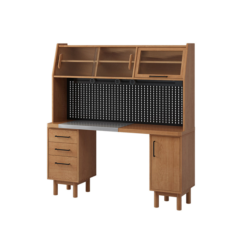 Buffet de comedor de madera maciza de estilo contemporáneo con gabinetes y cajones