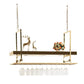 Metal Hanging Wine Holder with Glass Holder & Storage Shelf for Kitchen