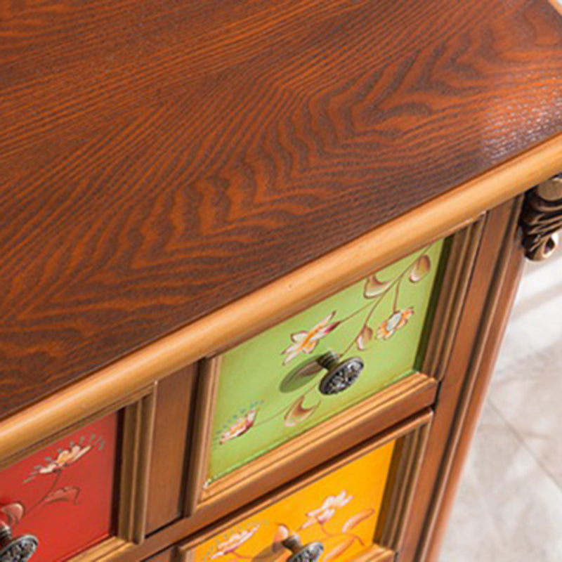 Traditionele houten opbergkist Home Verticale borst met 3 laden