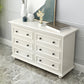 Glam White Wooden Horizontal Storage Chest with Drawers for Home