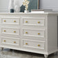 Glam White Wooden Horizontal Storage Chest with Drawers for Home