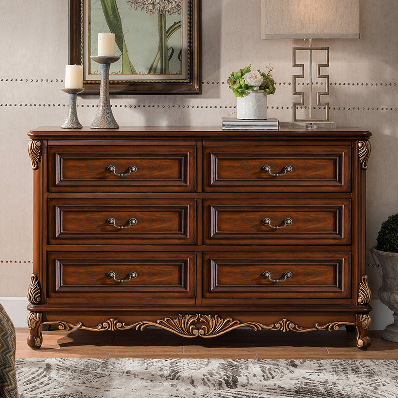 Casse di stoccaggio in legno in stile tradizionale con cassetti per la camera da letto