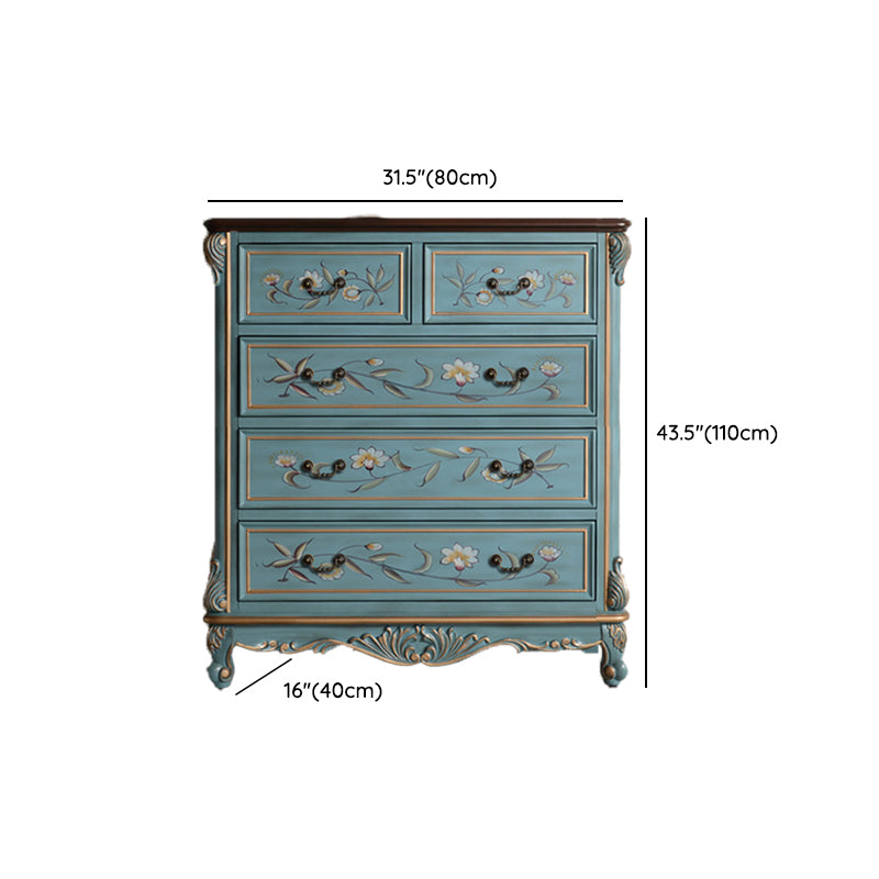 Casse di stoccaggio in legno in stile tradizionale con cassetti per la camera da letto