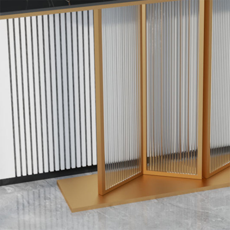 Glam Rectangle Shape Console Sofa Table with Stone Top for Hall