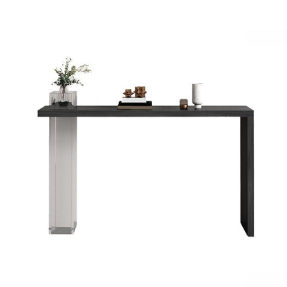 Contemporary Wooden Console Accent Table with Acrylic Bracket for Hall