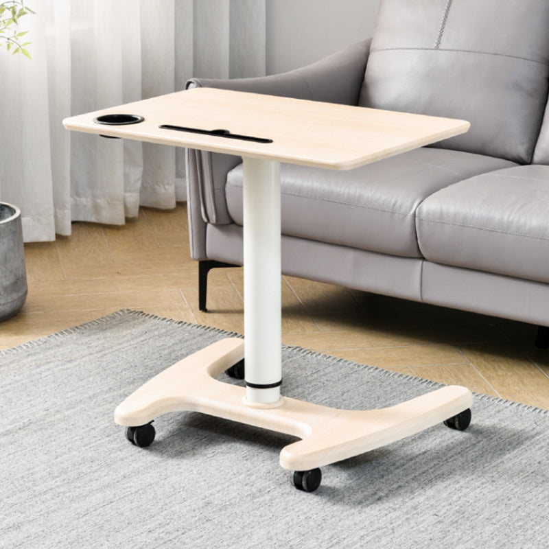 Rectangular Shaped Office Standing Desk Wood Folding in White/Brown Collapsible Natural Clearhalo 'furn' 'furn_office_desk' 'Furniture' 'Office Desks' 'Office Furniture' 'office_desk' 7816406