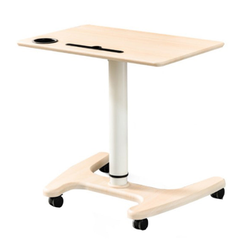 Rectangular Shaped Office Standing Desk Wood Folding in White/Brown Airlift Natural Clearhalo 'furn' 'furn_office_desk' 'Furniture' 'Office Desks' 'Office Furniture' 'office_desk' 7816413