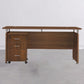 Rectangular Shaped Office Desk Wood with 0/3 Drawers in Natural/Brown