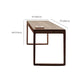 Rectangular Shaped Office Writing Desk Solid Wood in Brown with 2 Legs