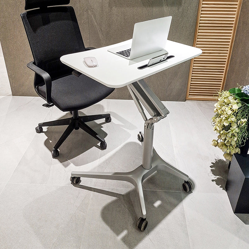 Scrivania in piedi a forma di rettangolare regolabile con gambe in alluminio