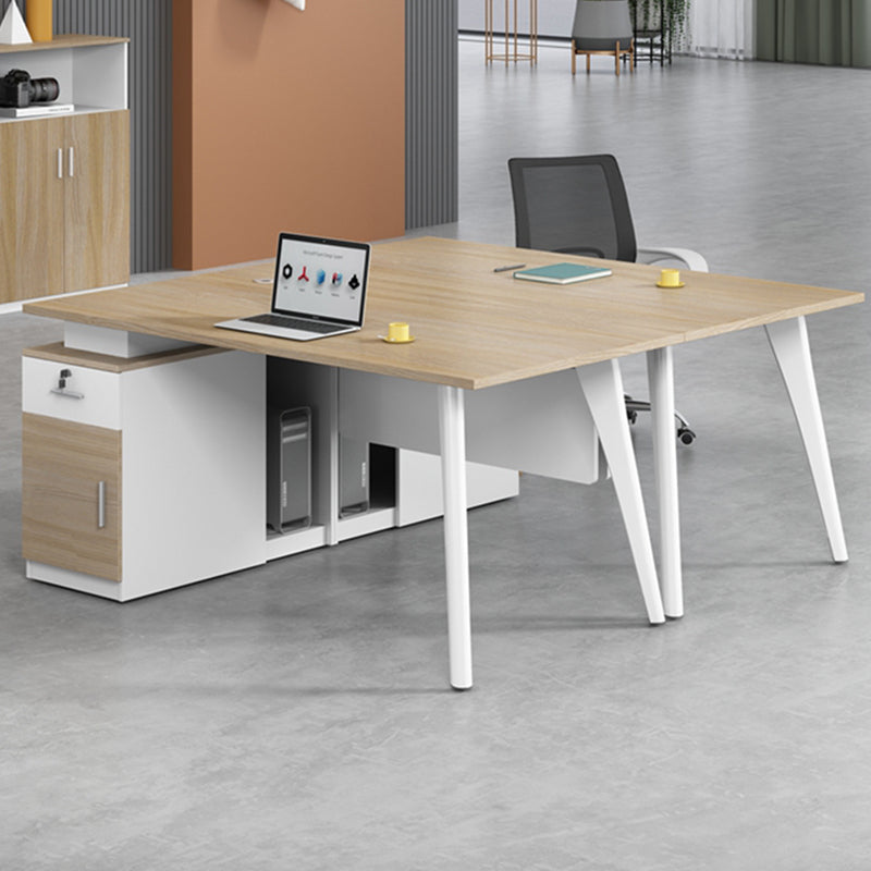 Rectangular Shaped Office Desk Wood with 1 Drawer in Brown/Black Clearhalo 'furn' 'furn_office_desk' 'Furniture' 'Office Desks' 'Office Furniture' 'office_desk' 7816471