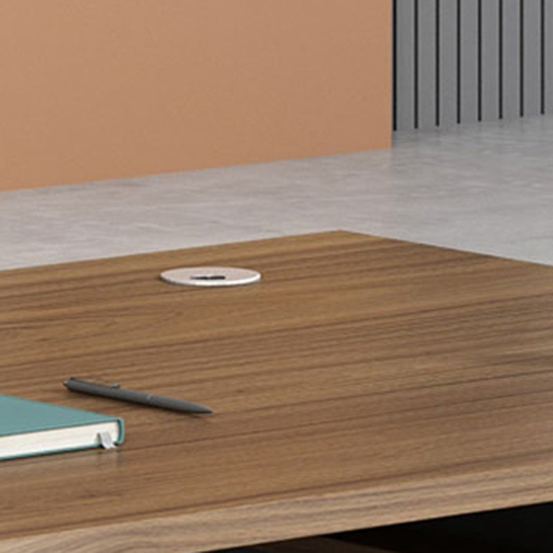 Rectangular Shaped Office Desk Wood with 1 Drawer in Brown/Black Clearhalo 'furn' 'furn_office_desk' 'Furniture' 'Office Desks' 'Office Furniture' 'office_desk' 7816475