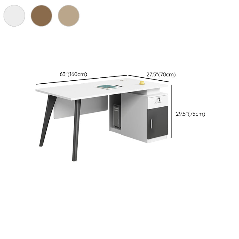 Rectangular Shaped Office Desk Wood with 1 Drawer in Brown/Black Clearhalo 'furn' 'furn_office_desk' 'Furniture' 'Office Desks' 'Office Furniture' 'office_desk' 7816482