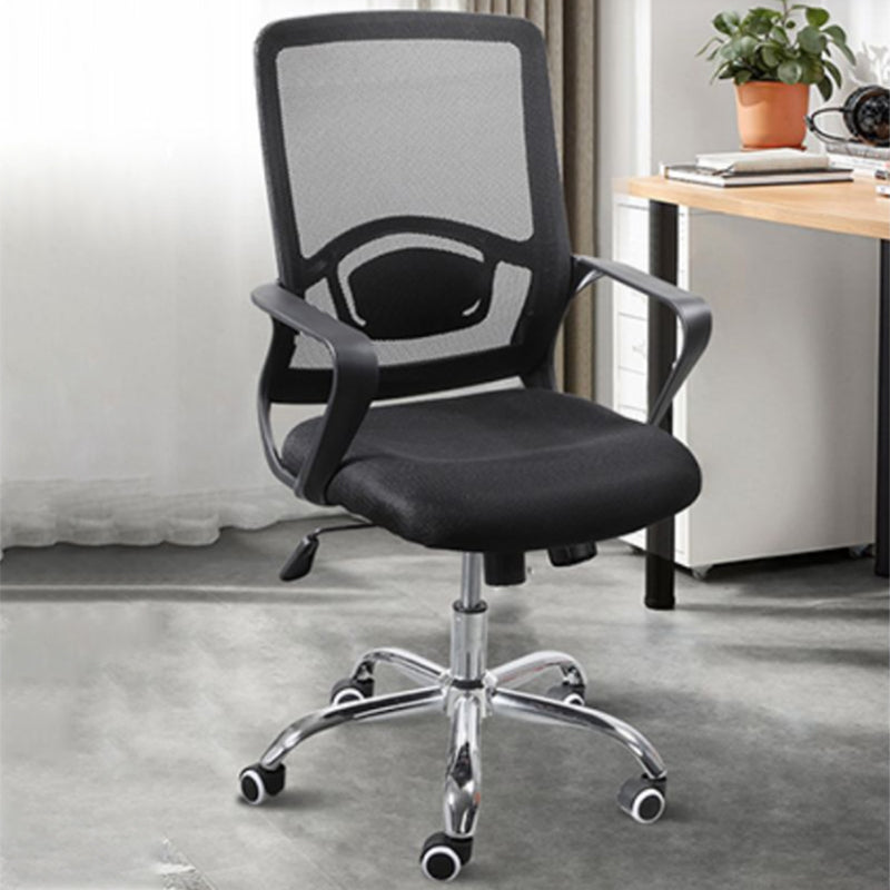 モダンスライドブラックオフィスチェア調整可能なシートの高さ固定腕付き腕