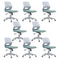 Modern Green Slide Office Chair Adjustable Seat Height with Wheels