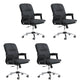Black Modern Leather Office Chair Adjustable Seat Height Fixed Arms with Wheels 4 Piece Set Clearhalo 'furn' 'furn_office_chair' 'Furniture' 'Office Chairs' 'Office Furniture' 'office_chair' 7816515