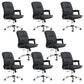Black Modern Leather Office Chair Adjustable Seat Height Fixed Arms with Wheels 8 Piece Set Clearhalo 'furn' 'furn_office_chair' 'Furniture' 'Office Chairs' 'Office Furniture' 'office_chair' 7816519