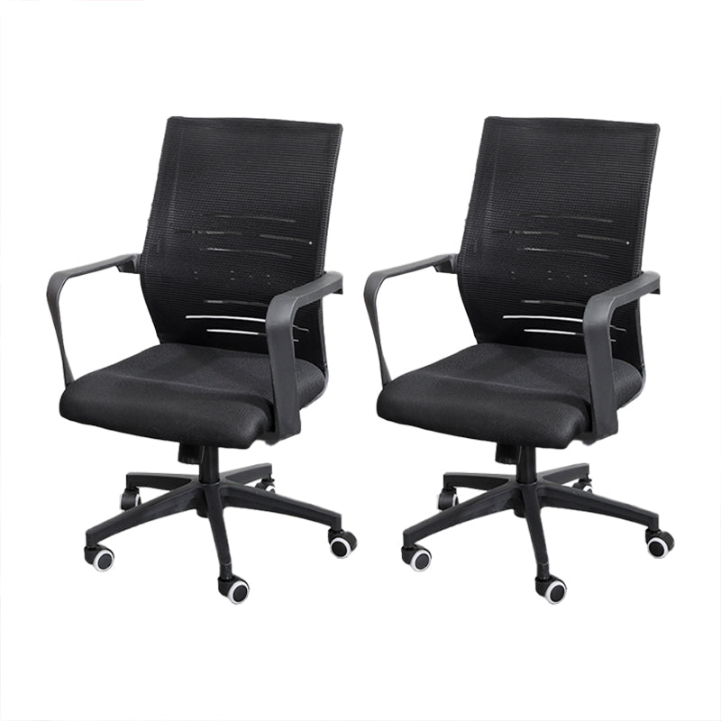 Modern Office Chair Adjustable Seat Height Fixed Arms with Wheels