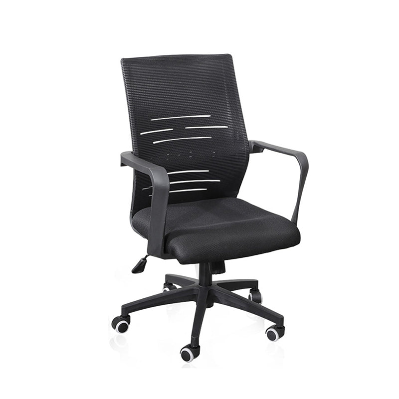 Modern Office Chair Adjustable Seat Height Fixed Arms with Wheels