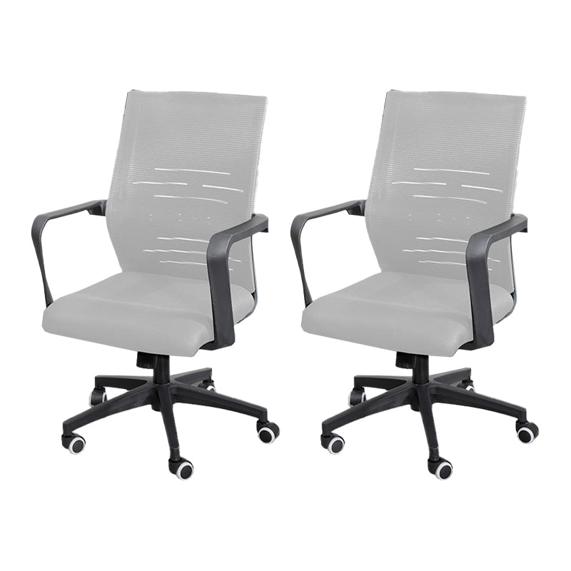 Modern Office Chair Adjustable Seat Height Fixed Arms with Wheels