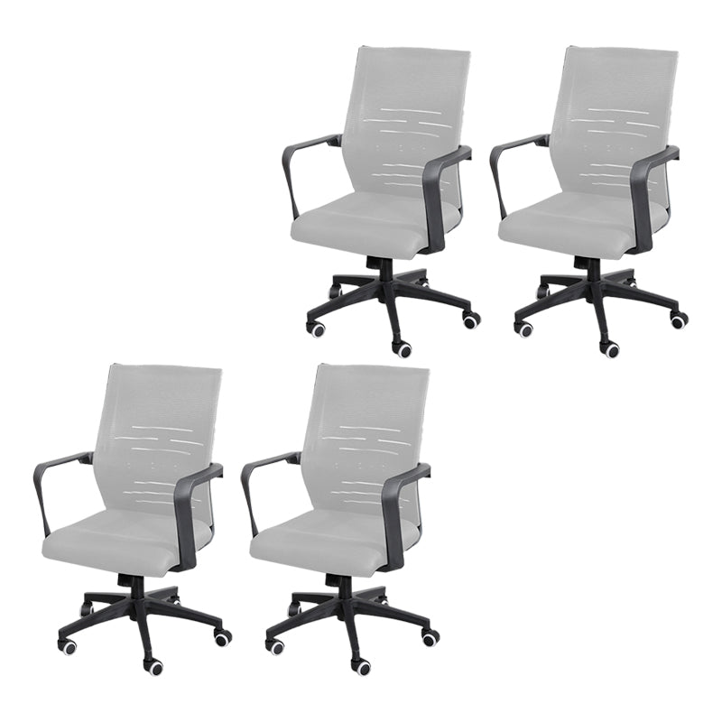Modern Office Chair Adjustable Seat Height Fixed Arms with Wheels