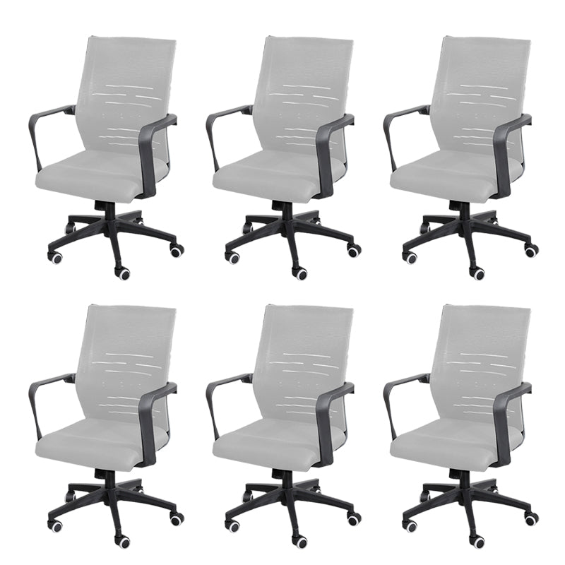 Modern Office Chair Adjustable Seat Height Fixed Arms with Wheels