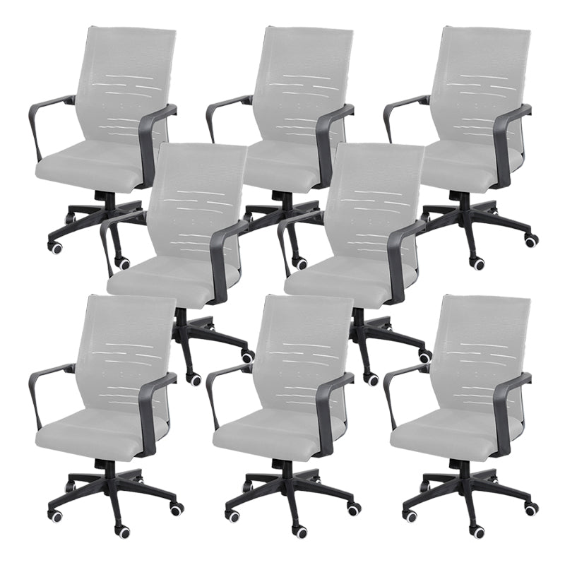 Modern Office Chair Adjustable Seat Height Fixed Arms with Wheels