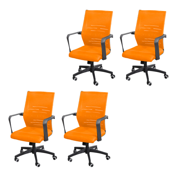 Modern Office Chair Adjustable Seat Height Fixed Arms with Wheels