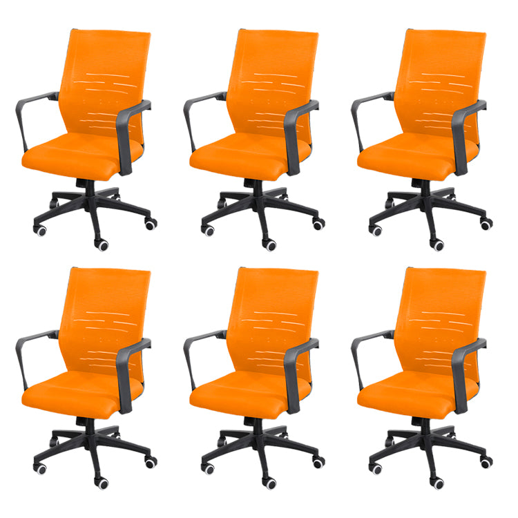 Modern Office Chair Adjustable Seat Height Fixed Arms with Wheels