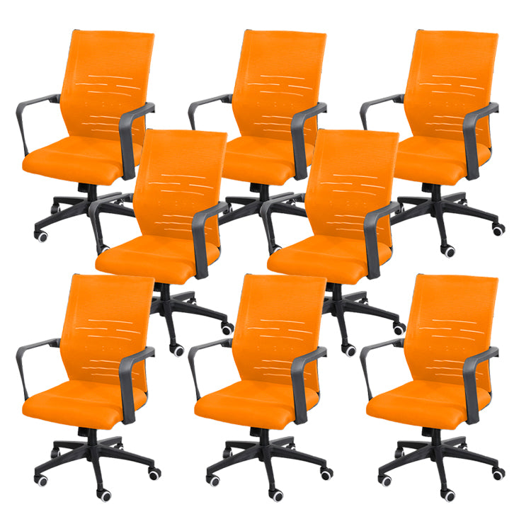 Modern Office Chair Adjustable Seat Height Fixed Arms with Wheels