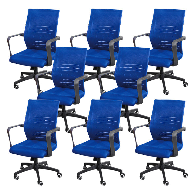 Modern Office Chair Adjustable Seat Height Fixed Arms with Wheels