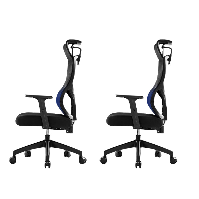 Zwarte moderne schuifstoel Verstelbare stoelhoogte Vaste armen met wielen