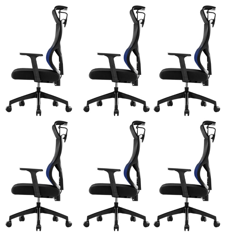 Zwarte moderne schuifstoel Verstelbare stoelhoogte Vaste armen met wielen