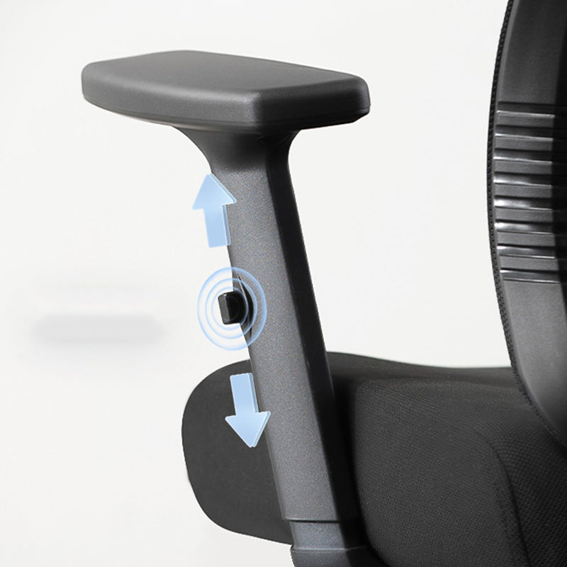 Zwarte moderne schuifstoel Verstelbare stoelhoogte Vaste armen met wielen