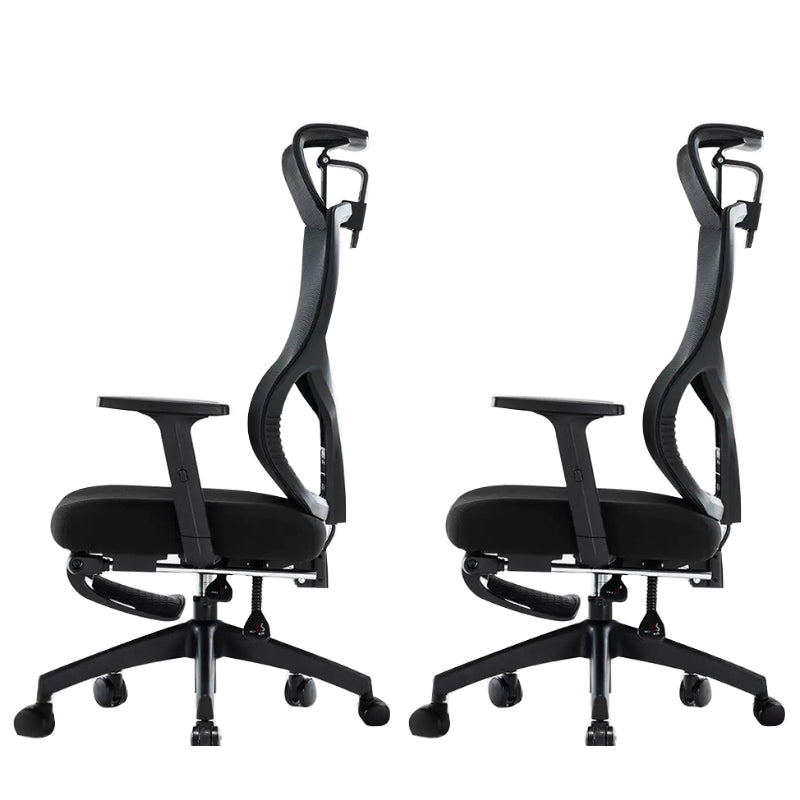 Zwarte moderne schuifstoel Verstelbare stoelhoogte Vaste armen met wielen