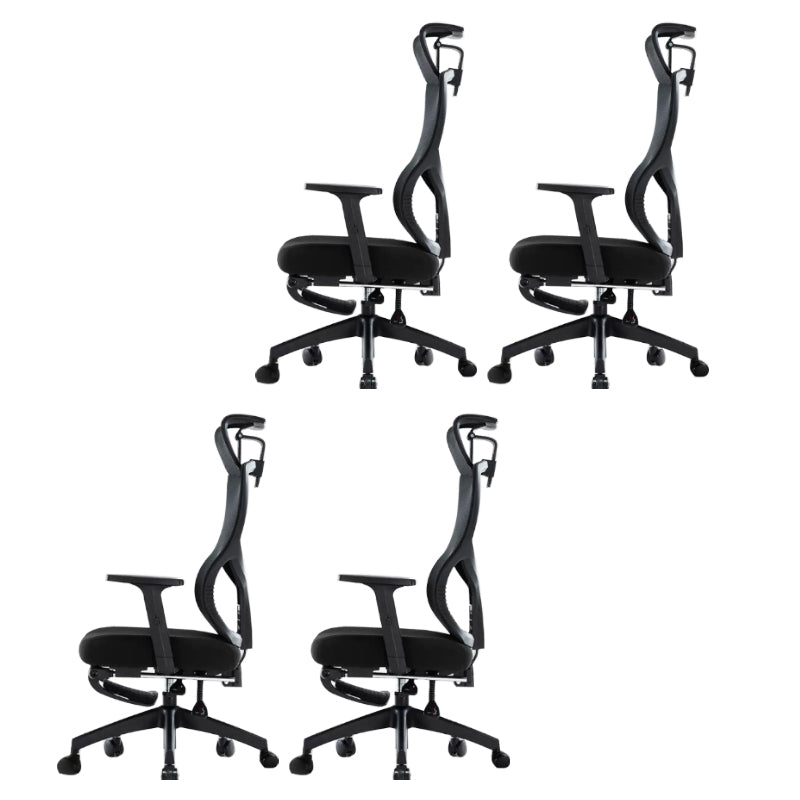 Zwarte moderne schuifstoel Verstelbare stoelhoogte Vaste armen met wielen