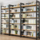 Modern Black Open Back Shelf Bookkast planken opgenomen voor thuiskantoor