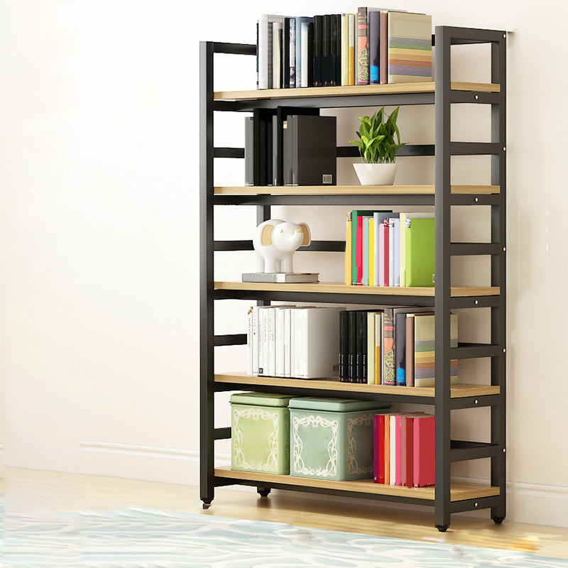 Modern Black Open Back Shelf Bookkast planken opgenomen voor thuiskantoor