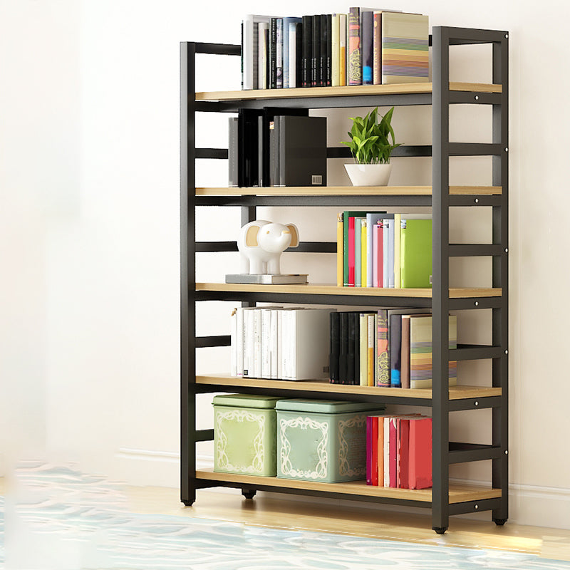 Modern Black Open Back Shelf Bookkast planken opgenomen voor thuiskantoor
