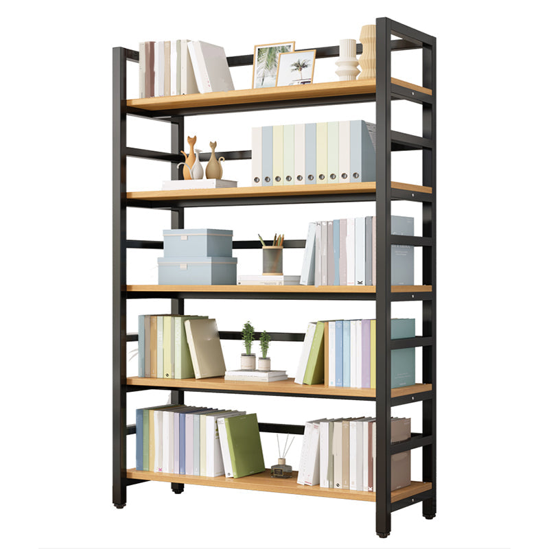 Modern Black Open Back Shelf Bookkast planken opgenomen voor thuiskantoor