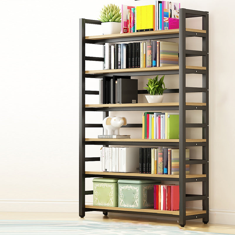 Modern Black Open Back Shelf Bookkast planken opgenomen voor thuiskantoor
