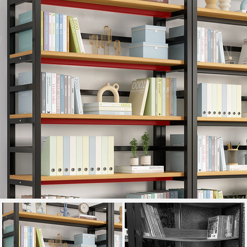 Modern Black Open Back Shelf Bookkast planken opgenomen voor thuiskantoor