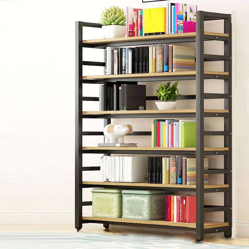 Modern Black Open Back Shelf Bookkast planken opgenomen voor thuiskantoor