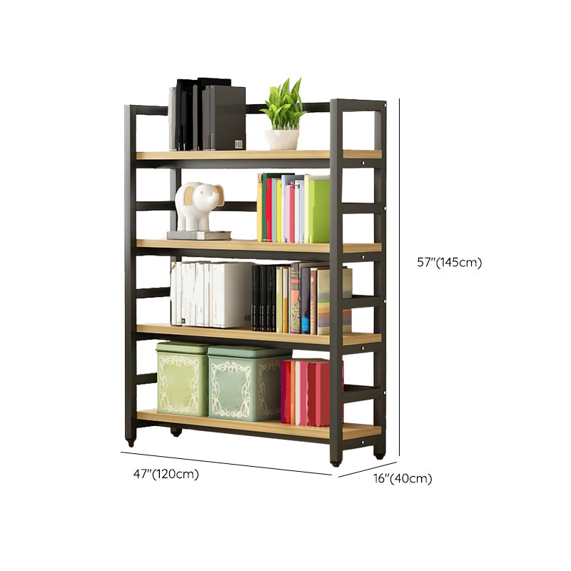 Modern Black Open Back Shelf Bookkast planken opgenomen voor thuiskantoor